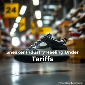 Artistic representation for Sneaker Industry Reeling Under Tariffs