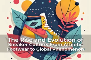 Artistic representation for The Rise and Evolution of Sneaker Culture: From Athletic Footwear to Global Phenomenon